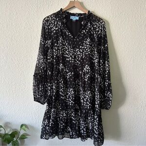 Floral Black and White Women's Dress